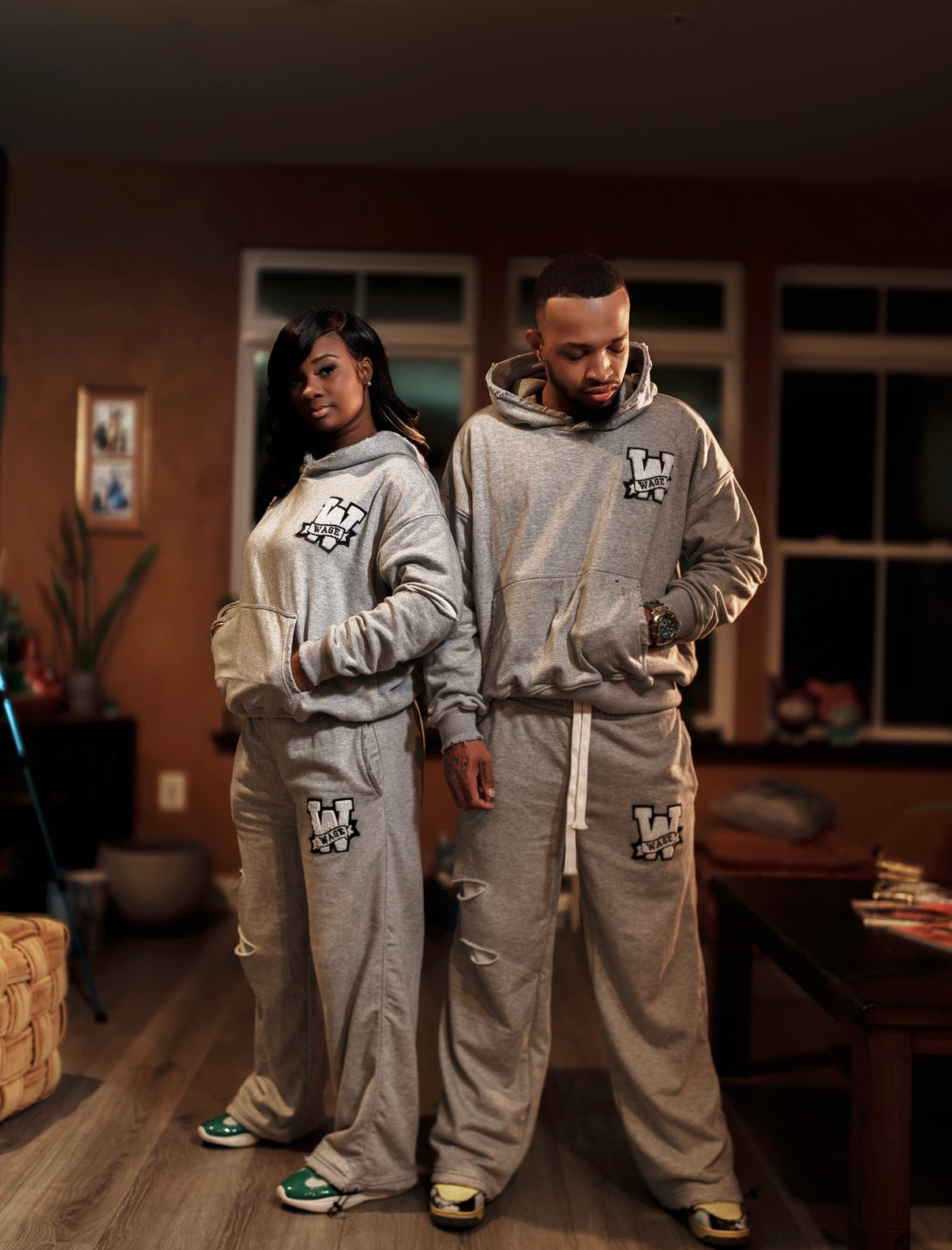 WAGE UNIVERSITY DISTRESSED SET “GRAY”